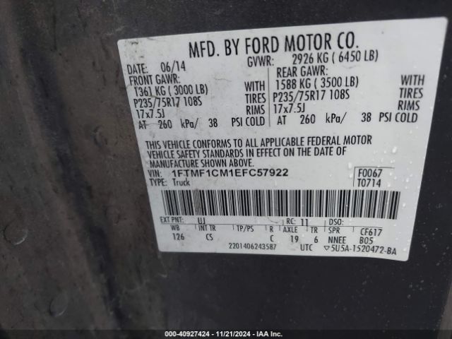 1FTMF1CM1EFC57922 Ford F-150 Xl