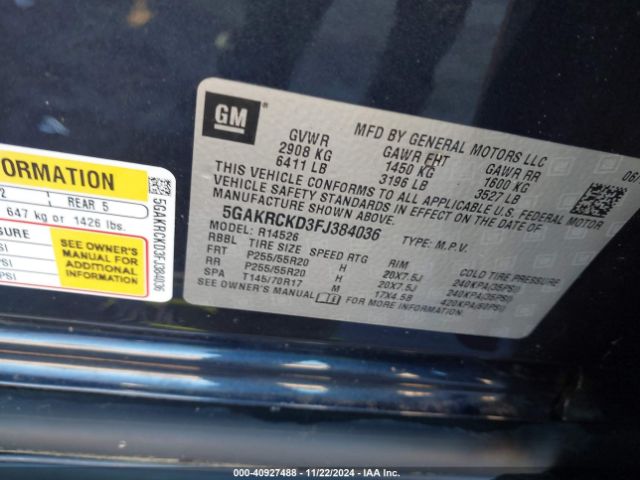 5GAKRCKD3FJ384036 Buick Enclave Premium