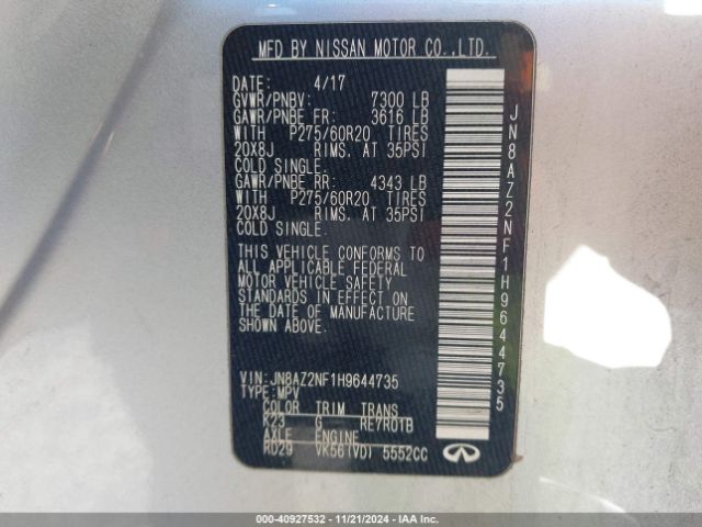 JN8AZ2NF1H9644735 Infiniti QX80