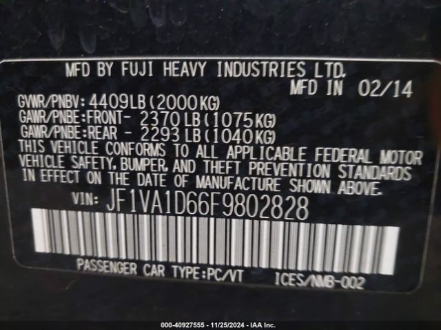 JF1VA1D66F9802828 Subaru Wrx Premium