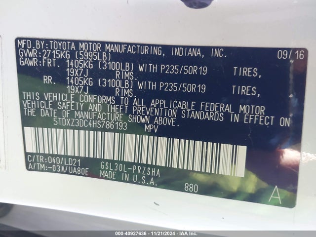 Toyota Sienna Se 8 Passenger 2017 5TDXZ3DC4HS786193 Image 9