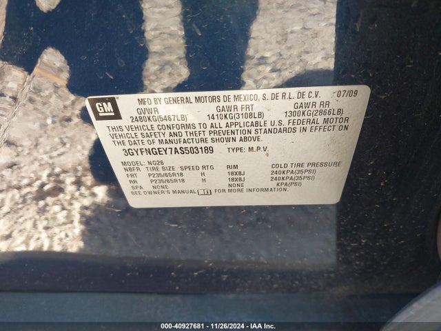 2010 CADILLAC SRX 3GYFNGEY7AS503189 Photo 8