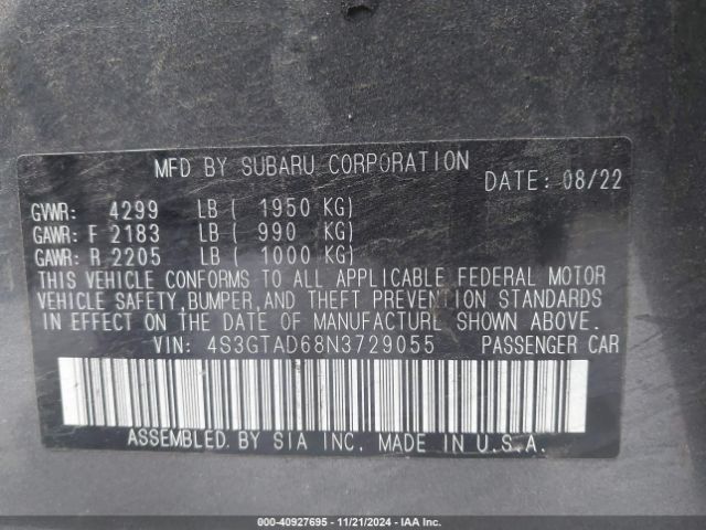 4S3GTAD68N3729055 Subaru Impreza Premium 5-door