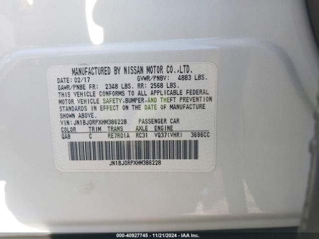 JN1BJ0RPXHM386228 Infiniti QX50