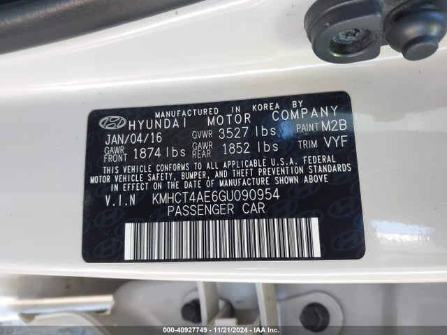 Hyundai ACCENT SE 2016 KMHCT4AE6GU090954 Image 9