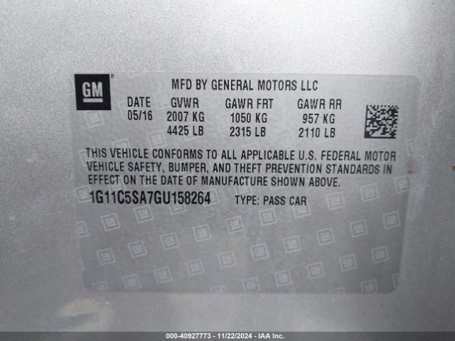 1G11C5SA7GU158264 Chevrolet Malibu Limited Lt