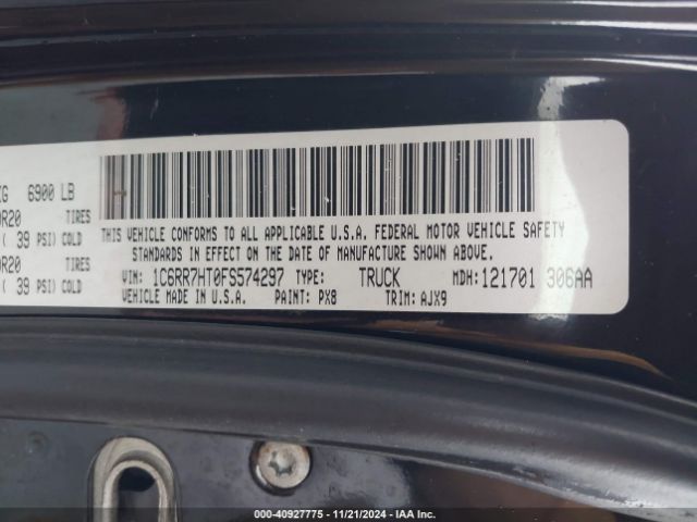 1C6RR7HT0FS574297 RAM 1500 Sport