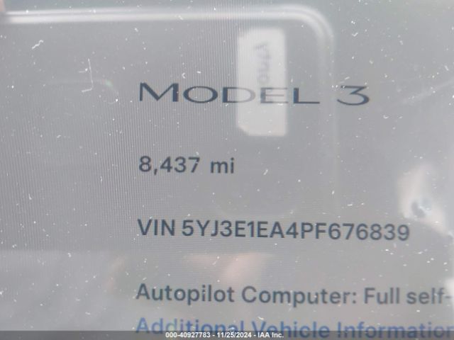 5YJ3E1EA4PF676839 Tesla Model 3 Rear-wheel Drive