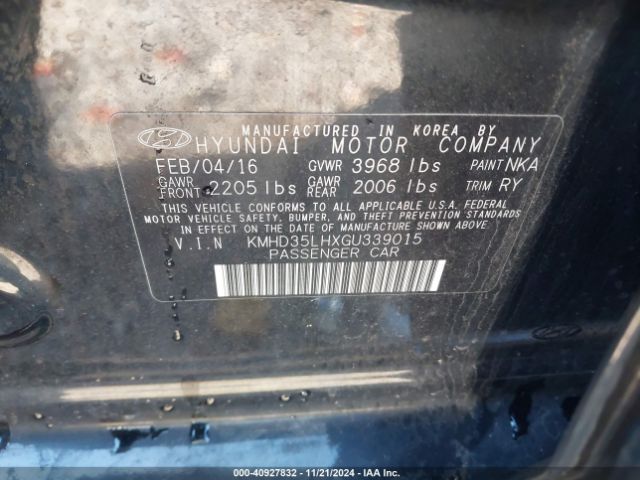 KMHD35LHXGU339015 Hyundai ELANTRA GT
