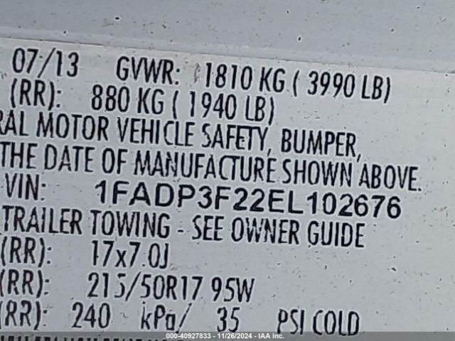 1FADP3F22EL102676 Ford FOCUS SE