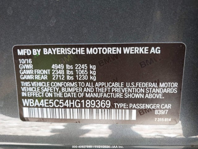 WBA4E5C54HG189369 BMW 440i Gran Coupe Xdrive