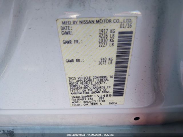 1N4AL3AP0GC151489 Nissan Altima