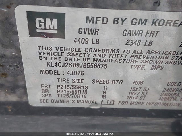Buick Encore Sport Touring 2018 KL4CJ2SB9JB558675 Image 9