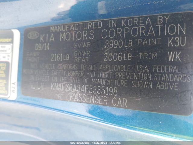 KNAFZ6A34F5335198 KIA Forte Koup Sx