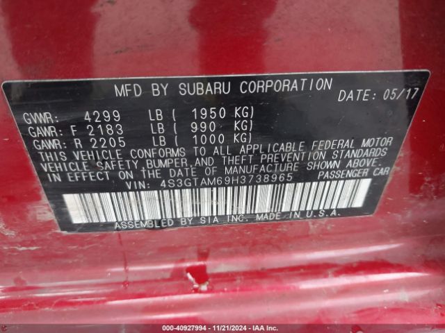 4S3GTAM69H3738965 Subaru Impreza 2.0i Sport