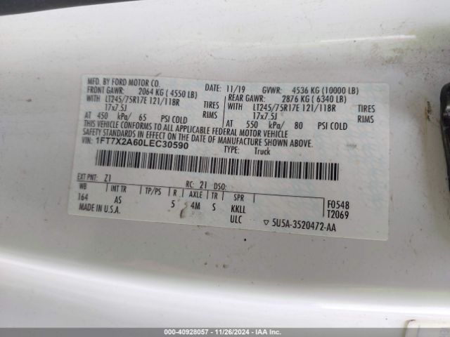 1FT7X2A60LEC30590 Ford F-250 Xl