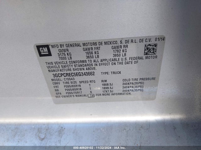 Chevrolet Silverado 1500 1lt 2014 3GCPCREC5EG343662 Image 9