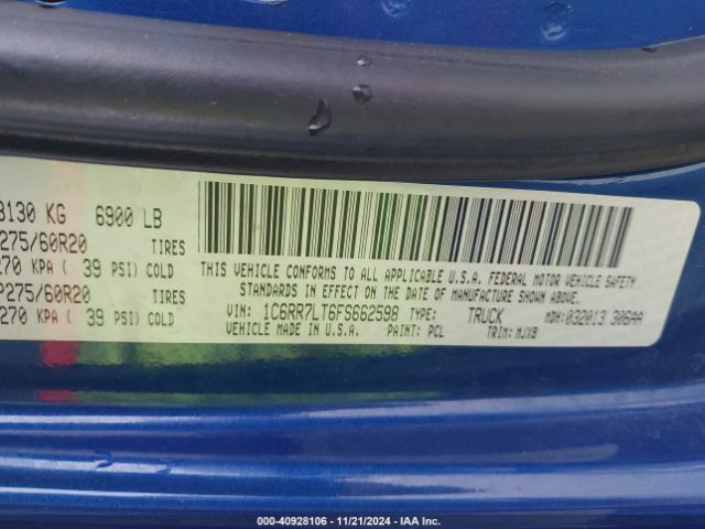 1C6RR7LT6FS662598 RAM 1500 Outdoorsman