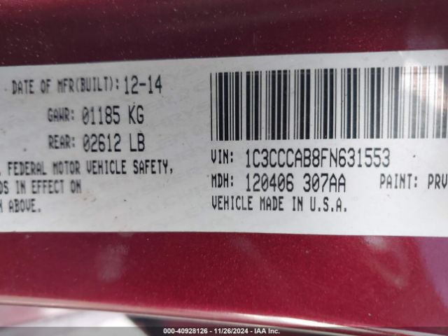 2015 CHRYSLER 200 1C3CCCAB8FN631553 Photo 8