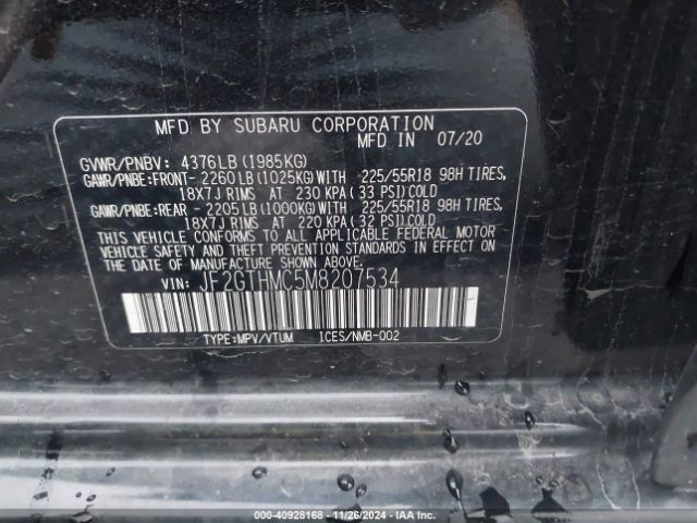 JF2GTHMC5M8207534 Subaru Crosstrek Limited