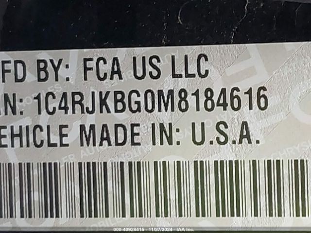 1C4RJKBG0M8184616 Jeep Grand Cherokee L Limited 4x4