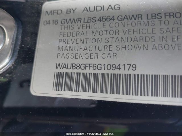 WAUB8GFF6G1094179 Audi A3 2.0t Premium