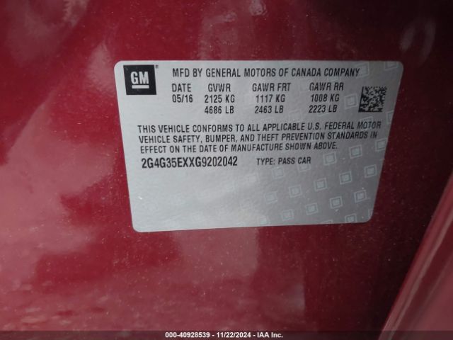 2G4G35EXXG9202042 Buick Regal Turbo Sport Touring