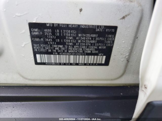 4S4BSBDCXF3283111 Subaru Outback 2.5i Premium