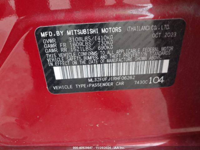 ML32FUFJ1RHF06262 Mitsubishi Mirage G4 Black Edition