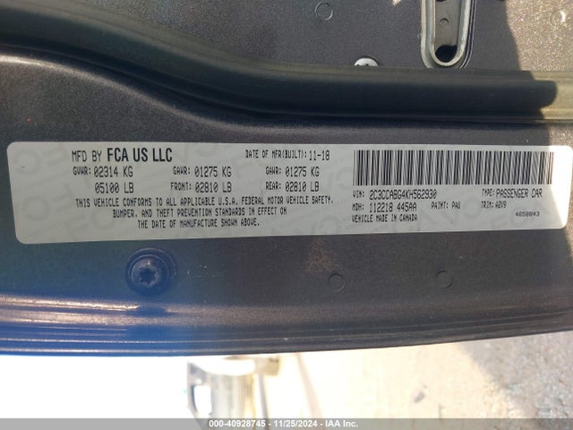 2C3CCABG4KH562930 Chrysler 300 300s