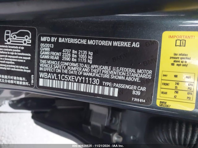 BMW X1 Xdrive28i 2014 WBAVL1C5XEVY11130 Image 9