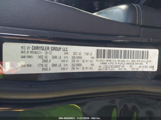 1C4SDJETXEC336878 Dodge Durango Citadel
