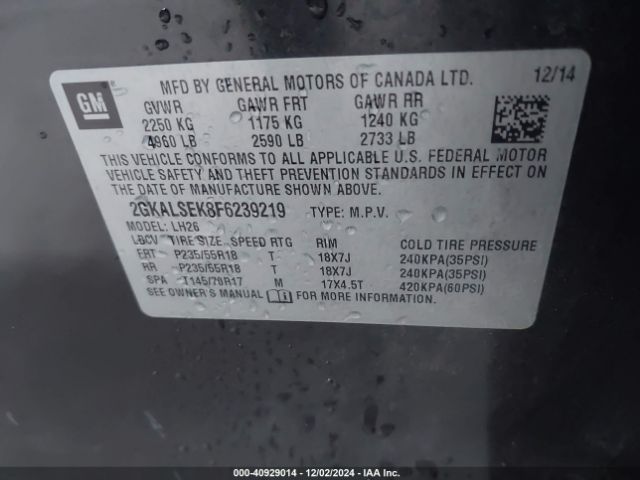 2GKALSEK8F6239219 GMC Terrain Slt-1