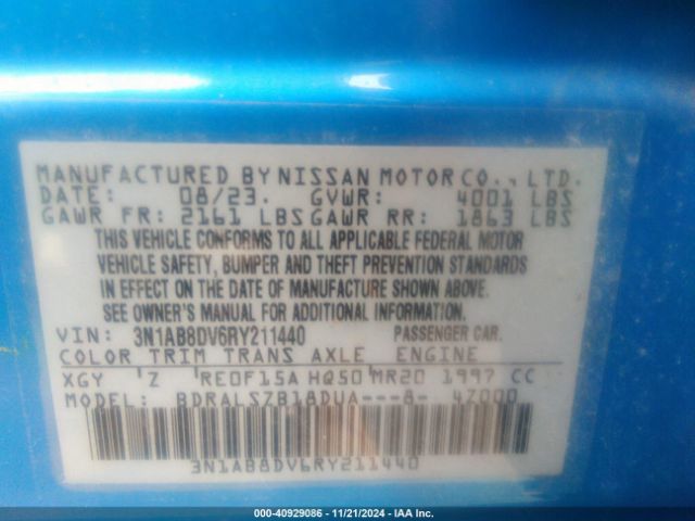 3N1AB8DV6RY211440 Nissan Sentra Sr Xtronic Cvt
