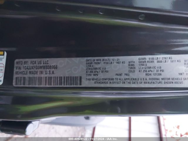 1C4JJXFG0MW838966 Jeep Wrangler Unlimited Rubicon 4x4