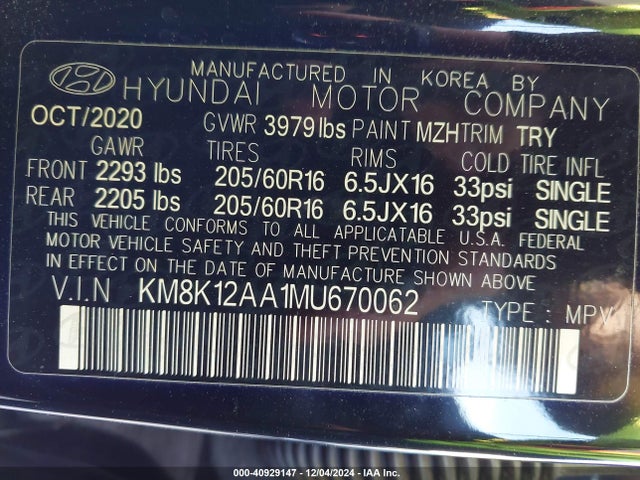 Hyundai Kona Se 2021 KM8K12AA1MU670062 Image 9