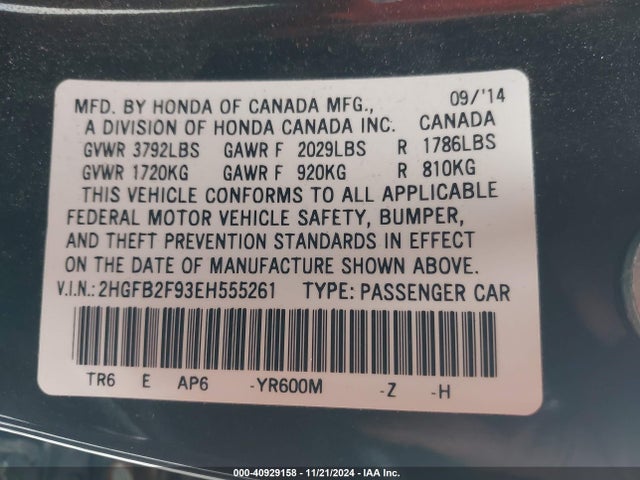 Honda Civic Ex-l 2014 2HGFB2F93EH555261 Image 9