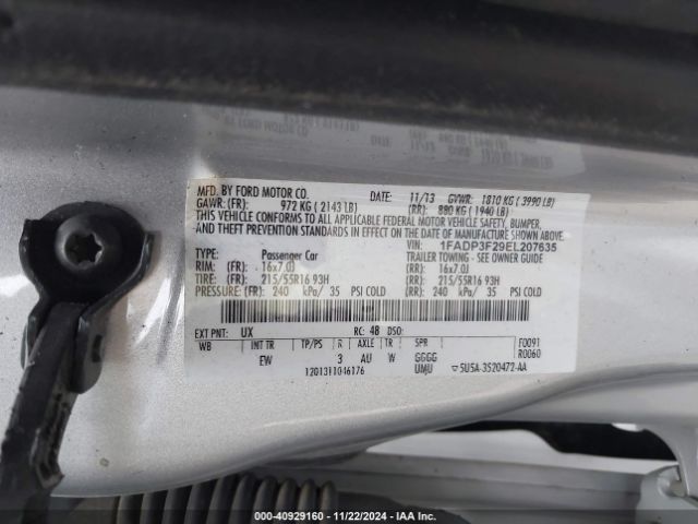 1FADP3F29EL207635 Ford FOCUS SE
