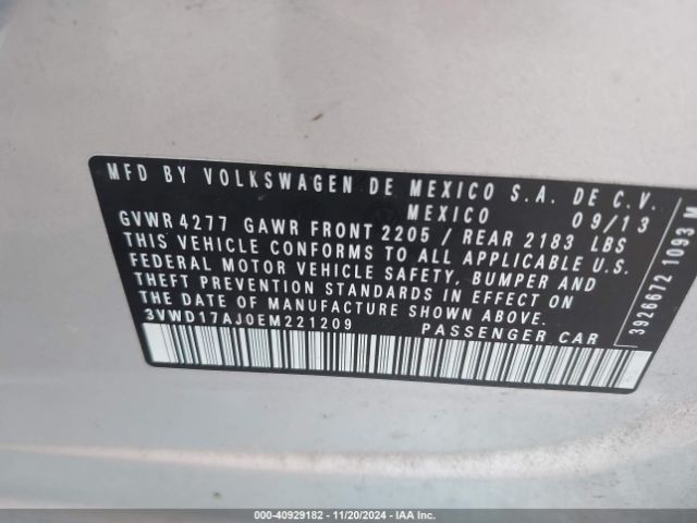 3VWD17AJ0EM221209 Volkswagen Jetta 1.8t Se