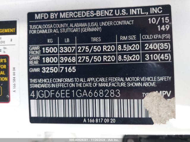 2016 MERCEDES-BENZ GL 450 4JGDF6EE1GA668283 Photo 8