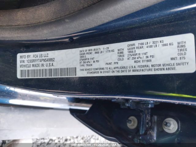 1C6SRFFT4PN549952 RAM 1500 Big Horn  4x4 5'7 Box