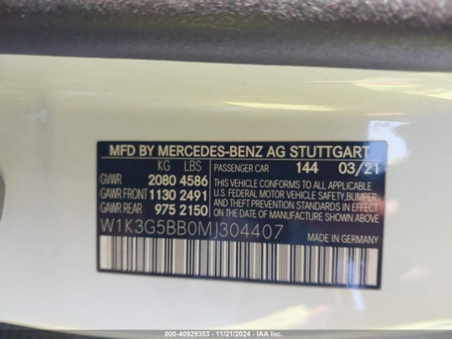 2021 MERCEDES-BENZ AMG A 35 W1K3G5BB0MJ304407 Photo 8