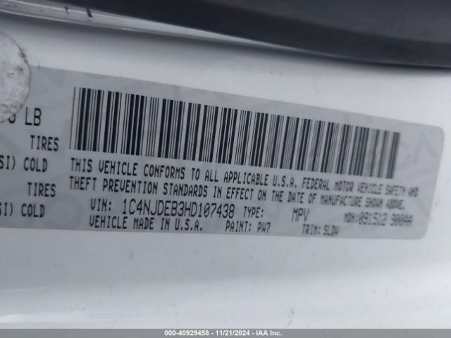 1C4NJDEB3HD107438 Jeep Compass High Altitude 4x4