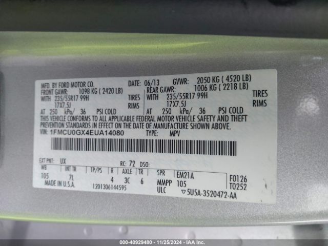1FMCU0GX4EUA14080 Ford ESCAPE SE