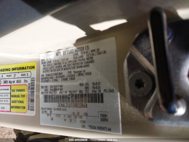 3LN6L2LU1ER833868 Lincoln MKZ HYBRID