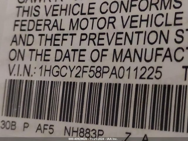 1HGCY2F58PA011225 Honda Accord Hybrid Sport