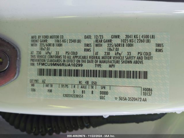 1FMCU9MN6RUA10299 Ford Escape St-line
