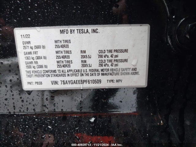 2023 TESLA MODEL Y 7SAYGAEE8PF610509 Photo 8