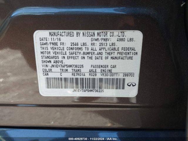 JN1EV7AP5HM736225 Infiniti Q50 3.0t Premium