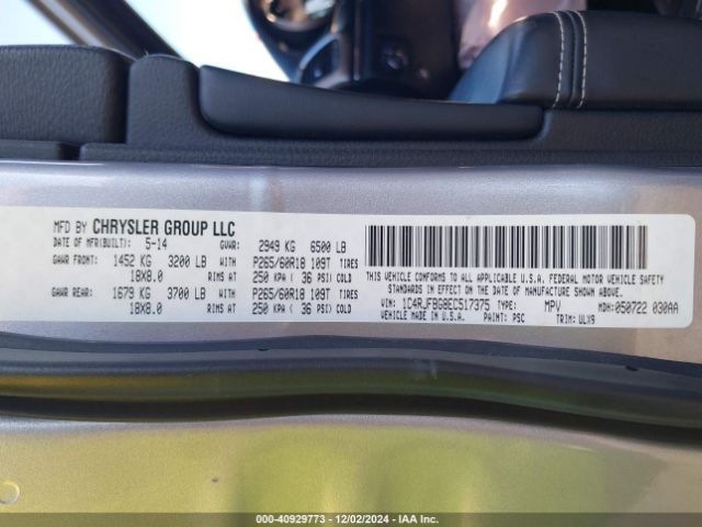 1C4RJFBG8EC517375 Jeep Grand Cherokee Limited